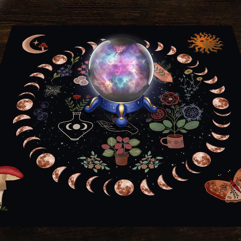 Moon Phase Tarot Tablecloth for Divination Astrology