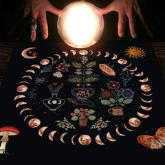 Moon Phase Tarot Tablecloth for Divination Astrology