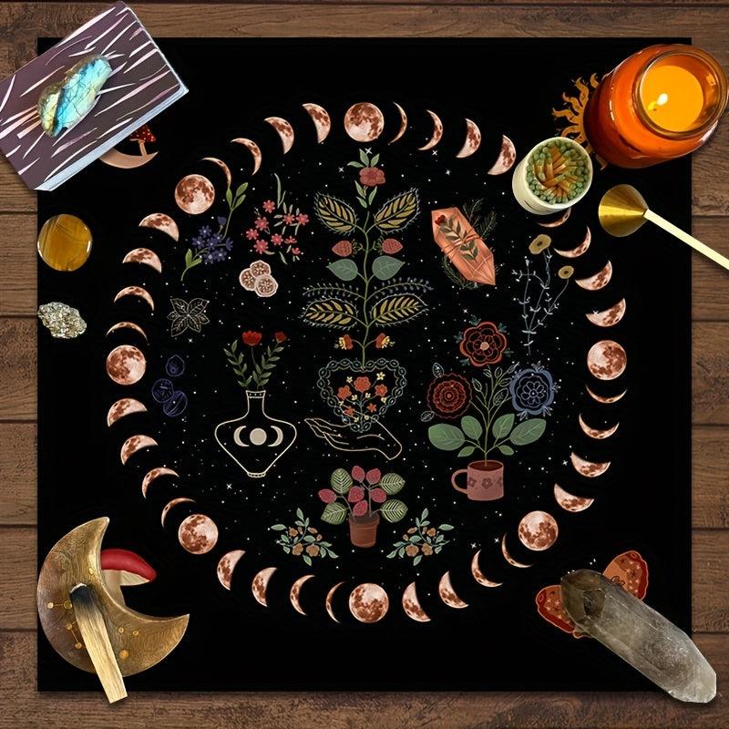 Moon Phase Tarot Tablecloth for Divination Astrology