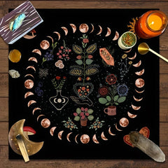 Moon Phase Tarot Tablecloth for Divination Astrology