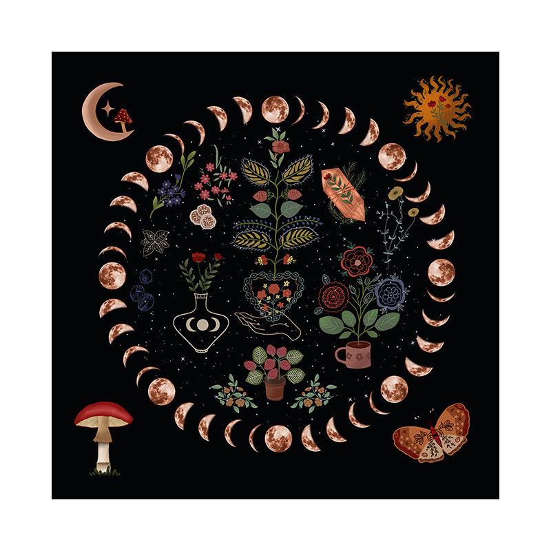 Moon Phase Tarot Tablecloth for Divination Astrology
