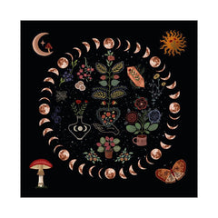 Moon Phase Tarot Tablecloth for Divination Astrology