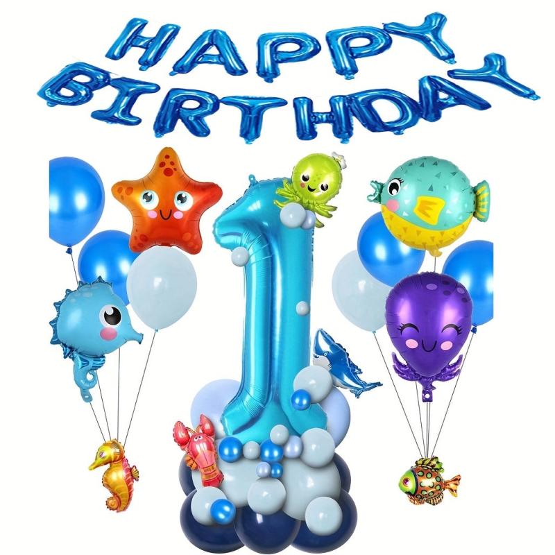 47pcs Ocean Themed Balloon Set with Animal Balloon Birthday Decorations