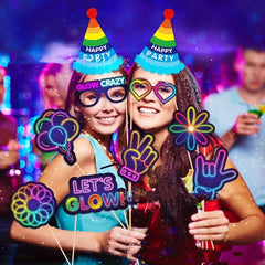 25pcs Luminous Party Fluorescent Theme Glow Birthday Props DIY Photo Props