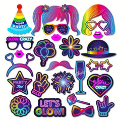 25pcs Luminous Party Fluorescent Theme Glow Birthday Props DIY Photo Props