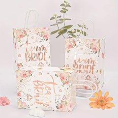 5pcs Wedding Party Team Bride Bride To Be Bridesmaid Gift Tote Bag Packs