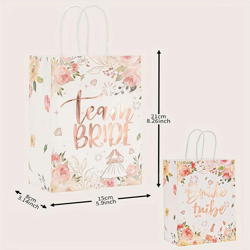 5pcs Wedding Party Team Bride Bride To Be Bridesmaid Gift Tote Bag Packs