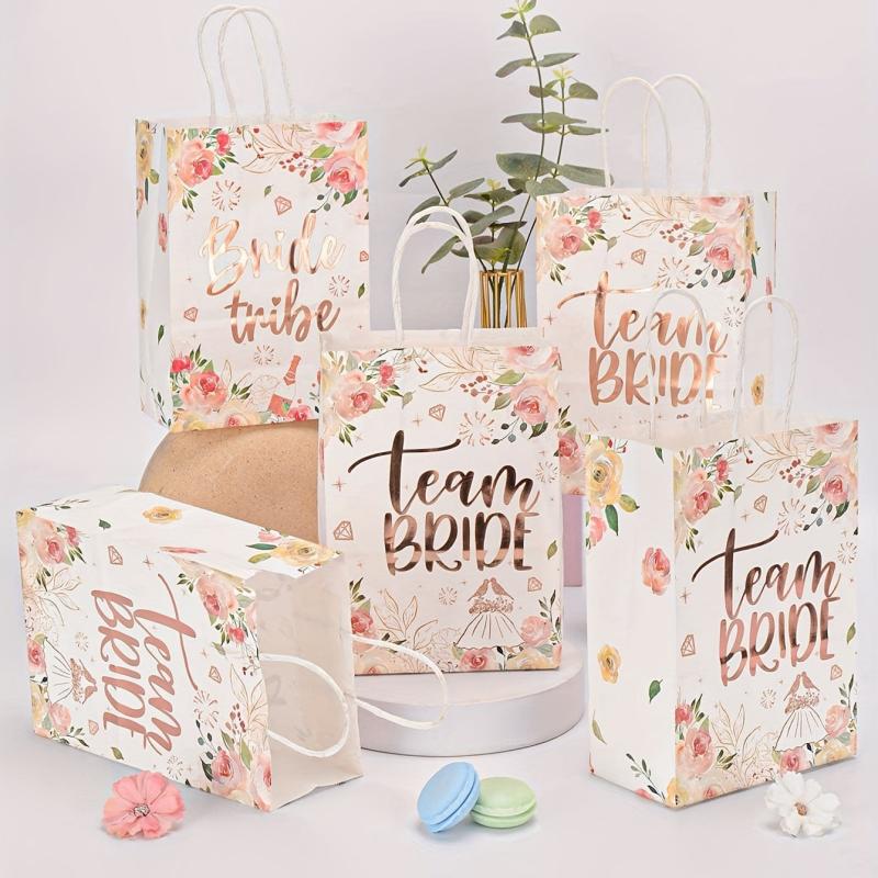 5pcs Wedding Party Team Bride Bride To Be Bridesmaid Gift Tote Bag Packs