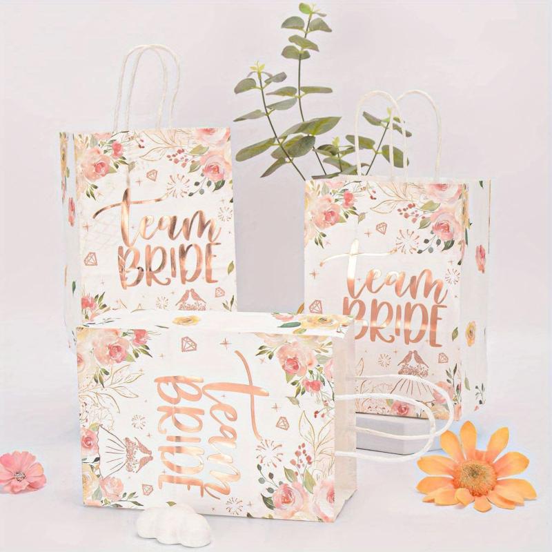 5pcs Wedding Party Team Bride Bride To Be Bridesmaid Gift Tote Bag Packs