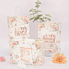 5pcs Wedding Party Team Bride Bride To Be Bridesmaid Gift Tote Bag Packs