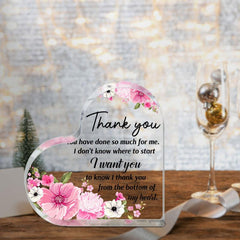 Acrylic Heart Desktop Ornament Crystal Thank You Birthday Gift