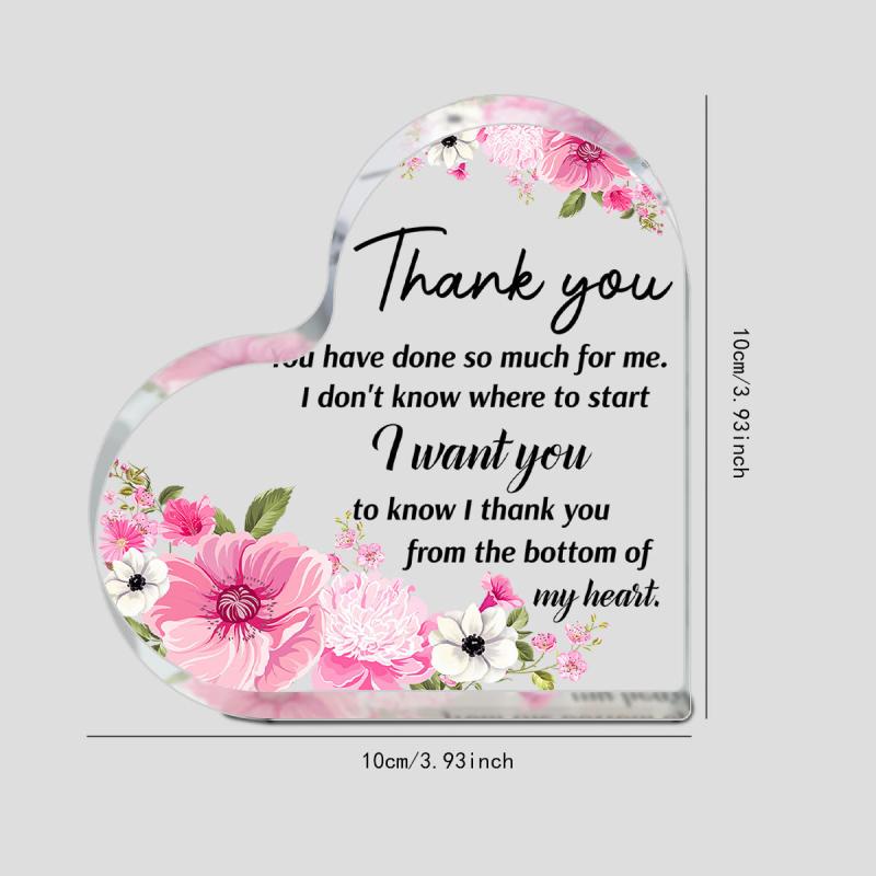 Acrylic Heart Desktop Ornament Crystal Thank You Birthday Gift