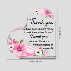 Acrylic Heart Desktop Ornament Crystal Thank You Birthday Gift