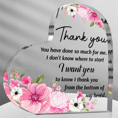 Acrylic Heart Desktop Ornament Crystal Thank You Birthday Gift