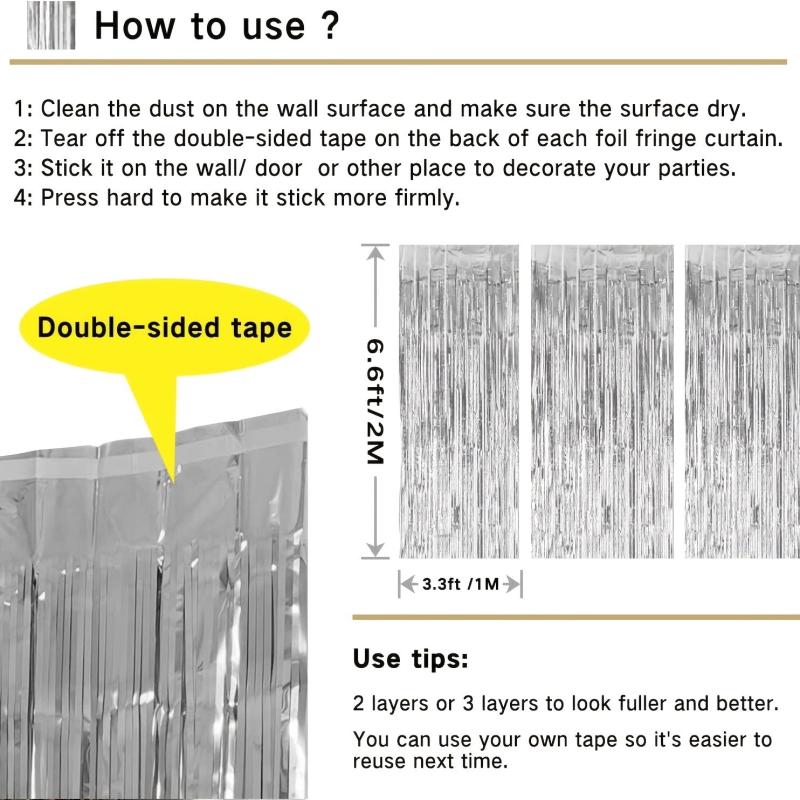 Laser Rain Curtain Party Decoration Silver Rain Curtain