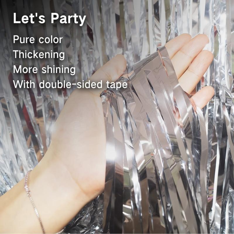 Laser Rain Curtain Party Decoration Silver Rain Curtain