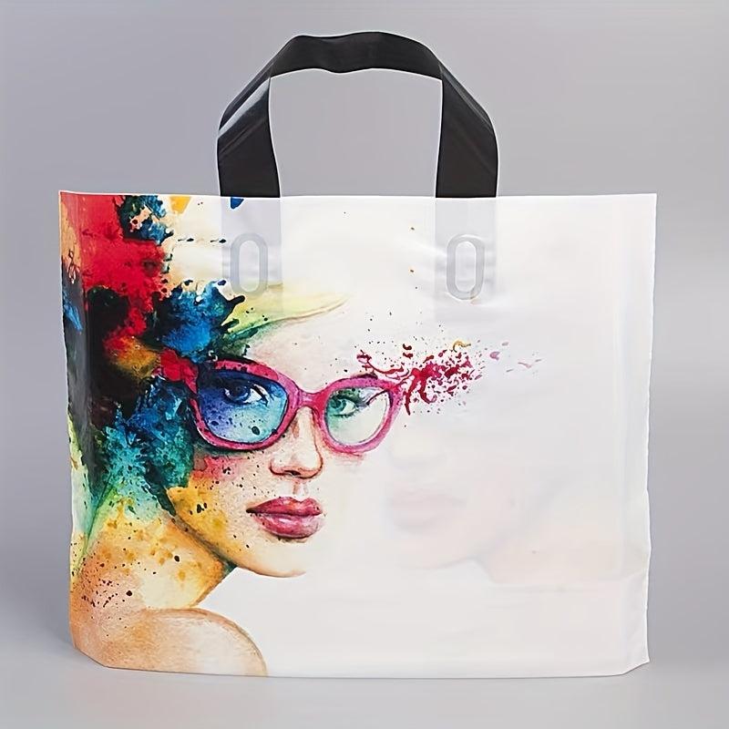 5pcs Makeup Women Pattern Plastic Tote Bags for Parties and Gifts