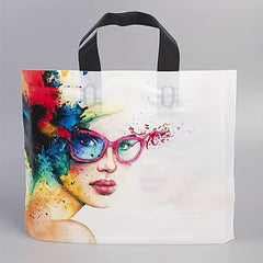 5pcs Makeup Women Pattern Plastic Tote Bags for Parties and Gifts