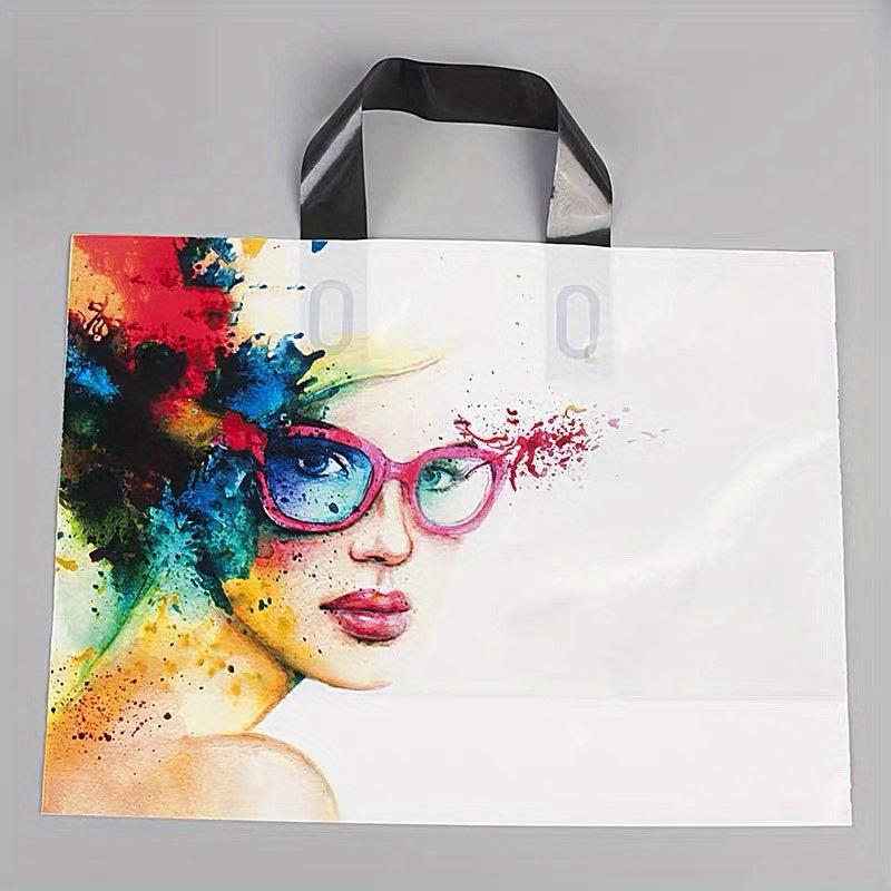 5pcs Makeup Women Pattern Plastic Tote Bags for Parties and Gifts