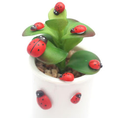 100pcs Red Wooden Ladybirds Flat Back Crafts Easter Wedding Decor