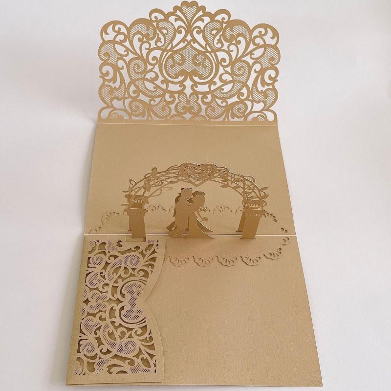 Hollow Heart Wedding Invitation for Bridal Bath & Greeting Cards
