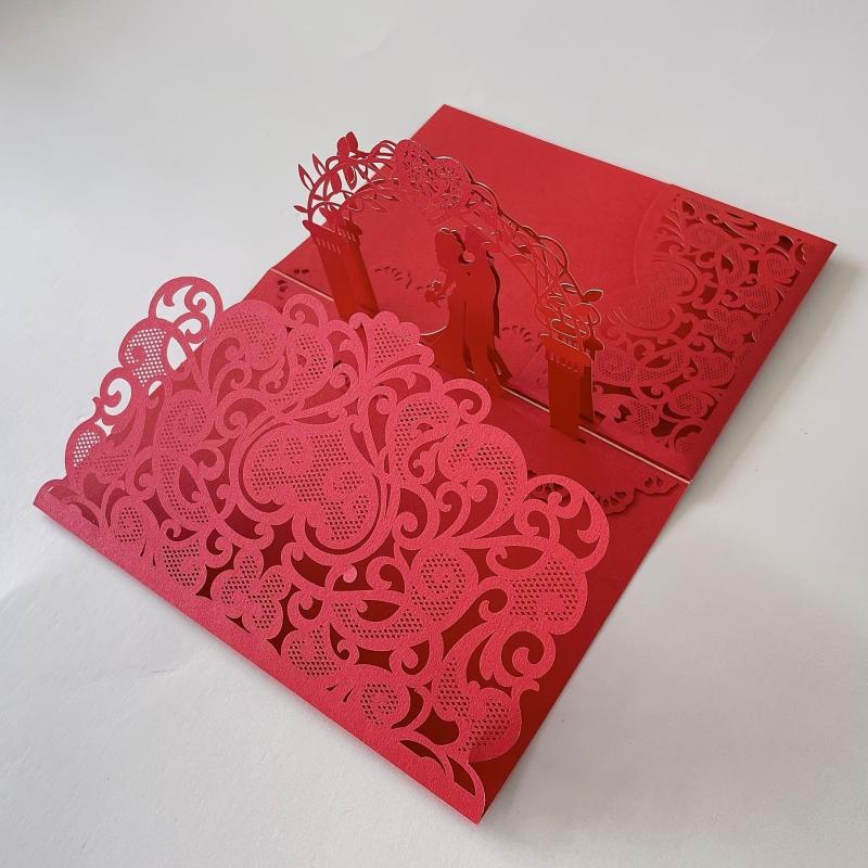 Hollow Heart Wedding Invitation for Bridal Bath & Greeting Cards