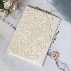 Hollow Heart Wedding Invitation for Bridal Bath & Greeting Cards