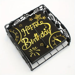 20pcs Golden Birthday Napkin Disposable Tissue Happy Birthday Artistic Pattern