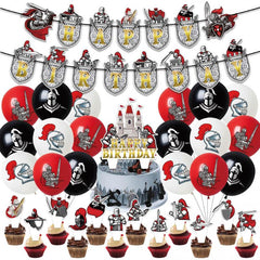 Medieval Knight Birthday Party Decorations Set - Castle Flag Balloons