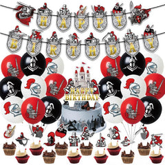 Medieval Knight Birthday Party Decorations Set - Castle Flag Balloons