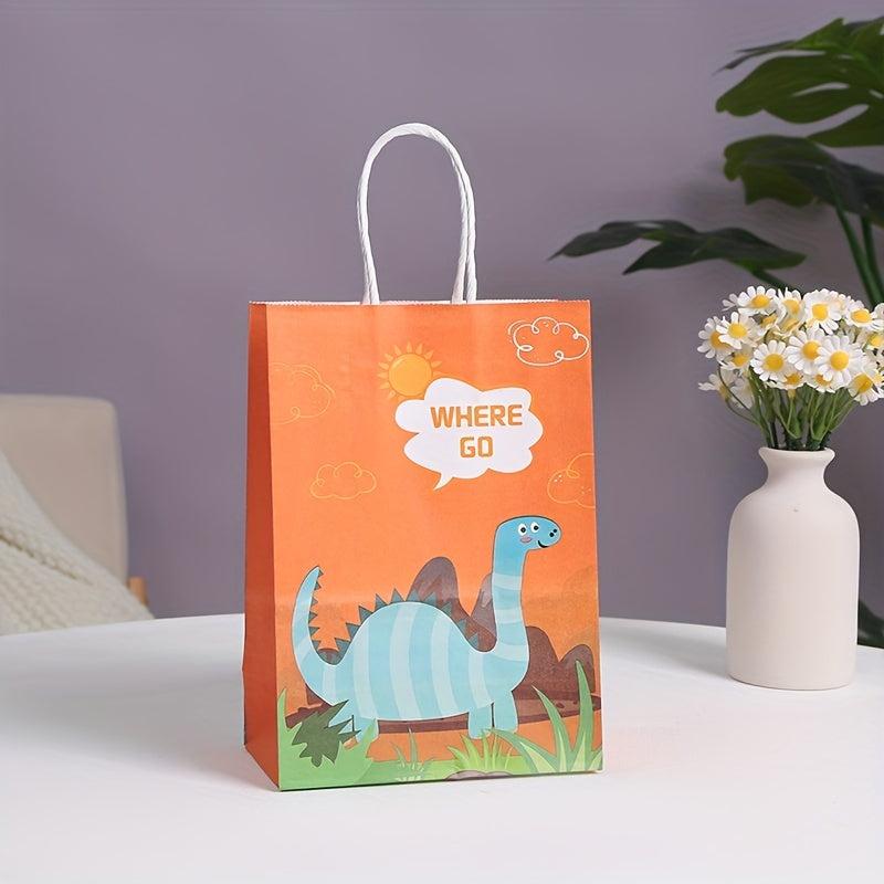 8pcs Dinosaur Birthday Party Gift Bag Tote Bag Packs