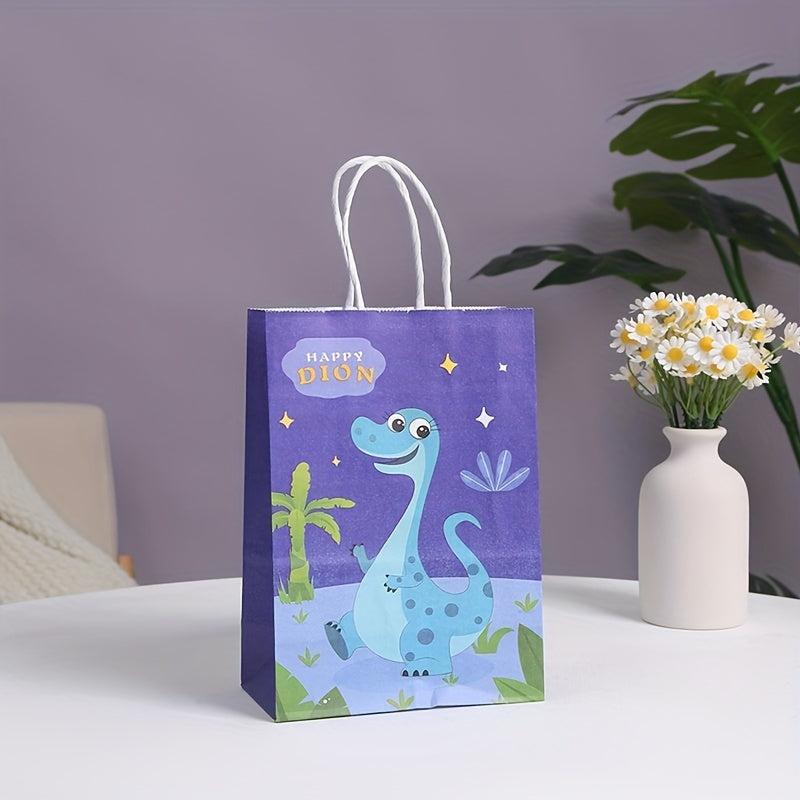 8pcs Dinosaur Birthday Party Gift Bag Tote Bag Packs