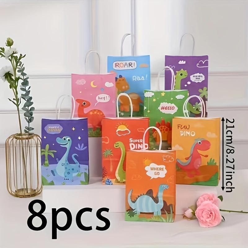 8pcs Dinosaur Birthday Party Gift Bag Tote Bag Packs