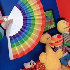 Rainbow Hand Fans Pride Fan Folding Hand Fan Colorful Hand Held Fan