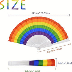 Rainbow Hand Fans Pride Fan Folding Hand Fan Colorful Hand Held Fan