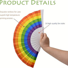 Rainbow Hand Fans Pride Fan Folding Hand Fan Colorful Hand Held Fan