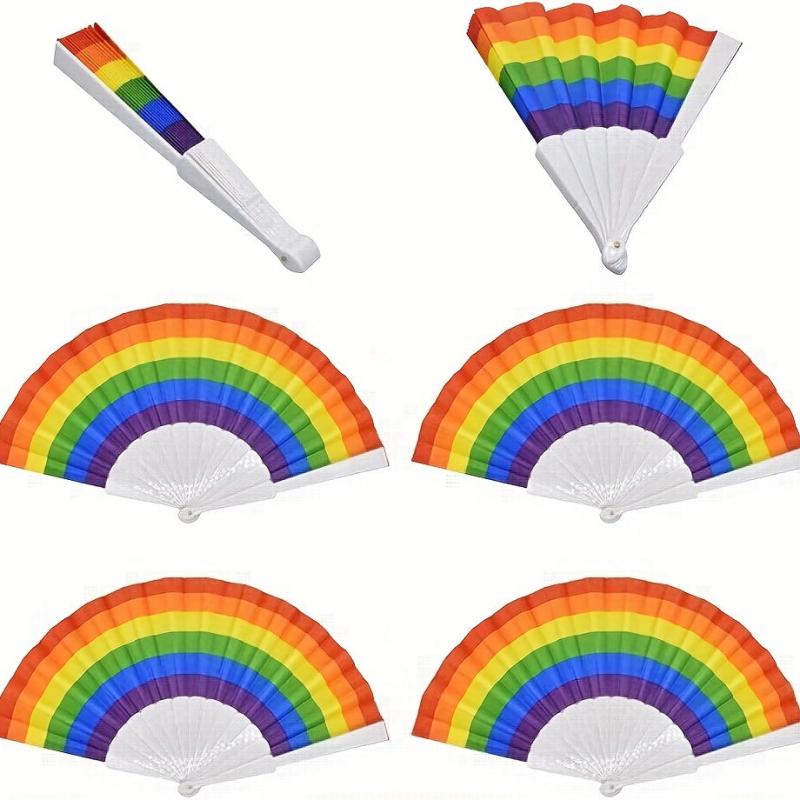 Rainbow Hand Fans Pride Fan Folding Hand Fan Colorful Hand Held Fan