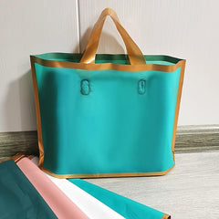 5pcs Light Green PVC Satchel Gift Bag 11.8 x9.8