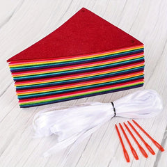 5 Packs Rainbow Pennant Banner Flags Colorful Felt Fabric Pennant Banners