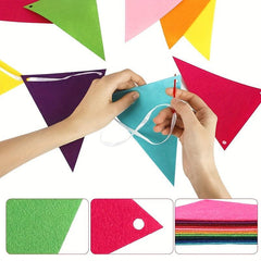 5 Packs Rainbow Pennant Banner Flags Colorful Felt Fabric Pennant Banners