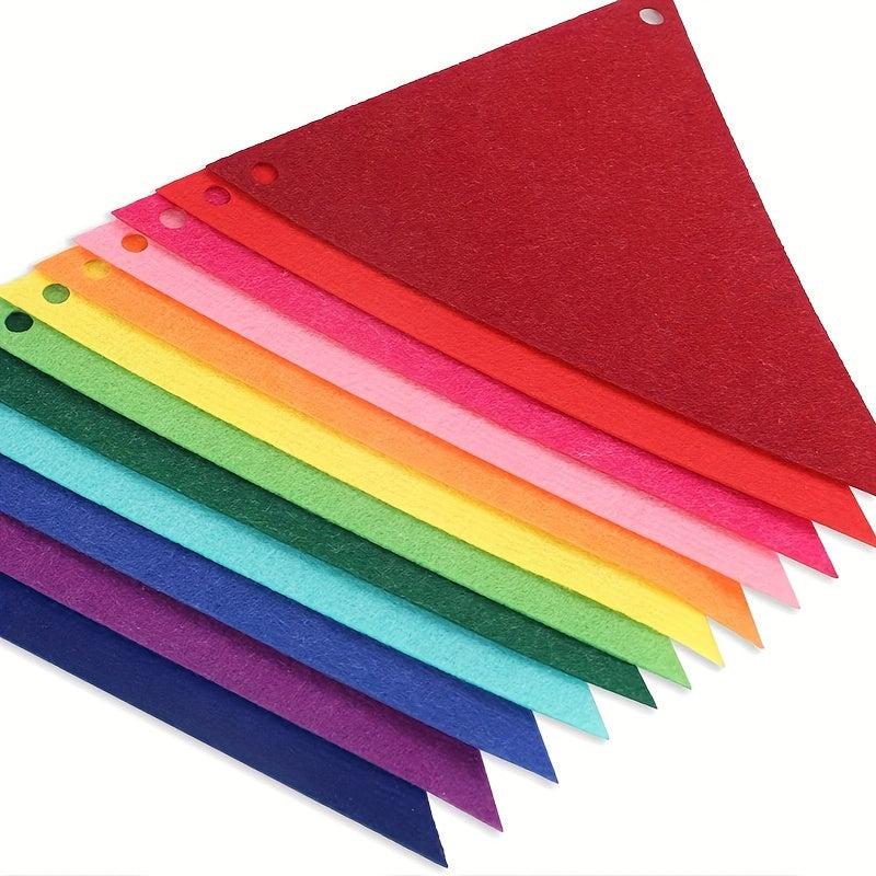 5 Packs Rainbow Pennant Banner Flags Colorful Felt Fabric Pennant Banners
