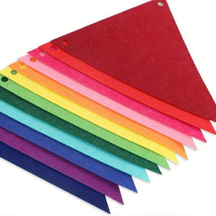 5 Packs Rainbow Pennant Banner Flags Colorful Felt Fabric Pennant Banners