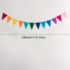 5 Packs Rainbow Pennant Banner Flags Colorful Felt Fabric Pennant Banners