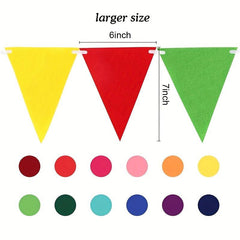 5 Packs Rainbow Pennant Banner Flags Colorful Felt Fabric Pennant Banners