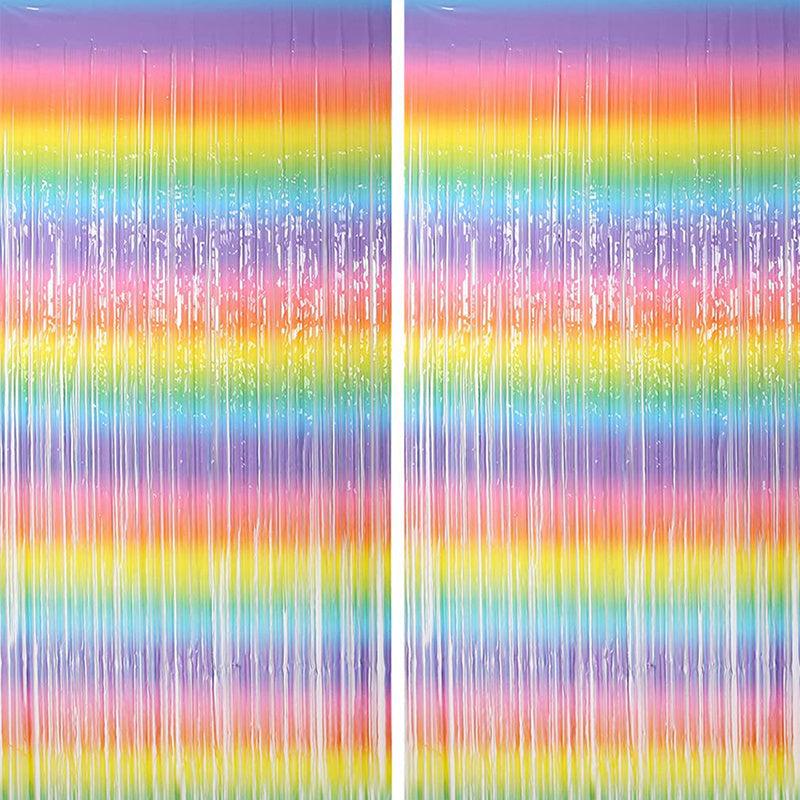 Rainbow Gradient Rain Curtain Starry Dream Macaron Wall Deco