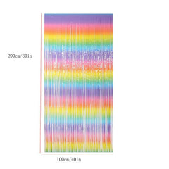 Rainbow Gradient Rain Curtain Starry Dream Macaron Wall Deco
