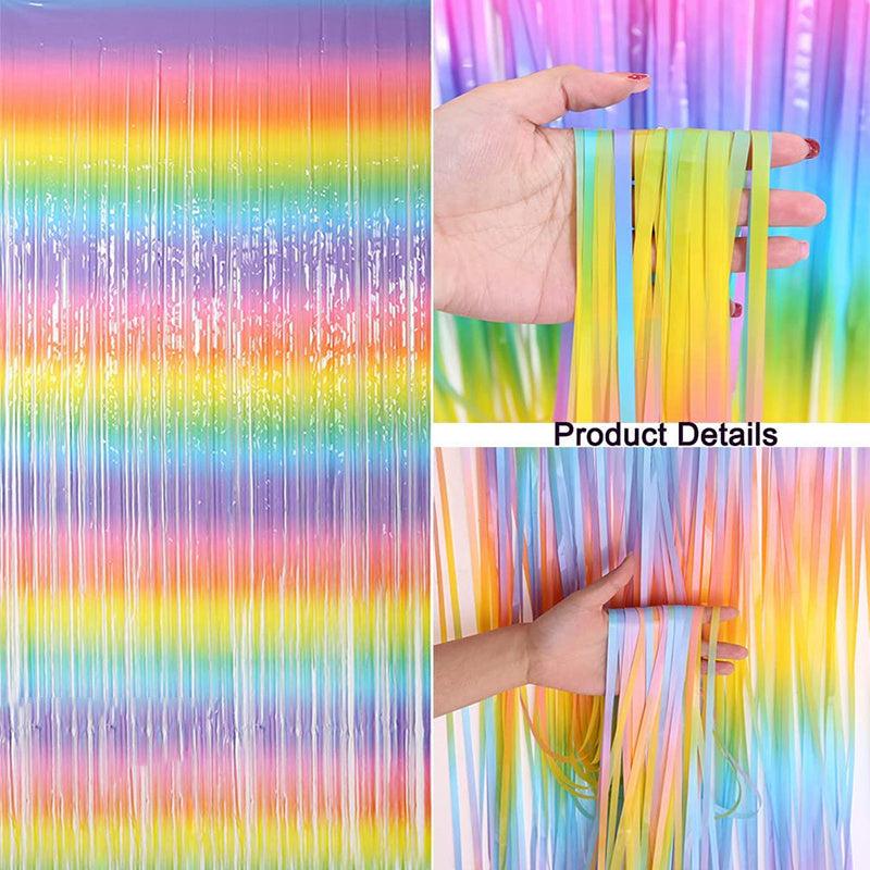 Rainbow Gradient Rain Curtain Starry Dream Macaron Wall Deco