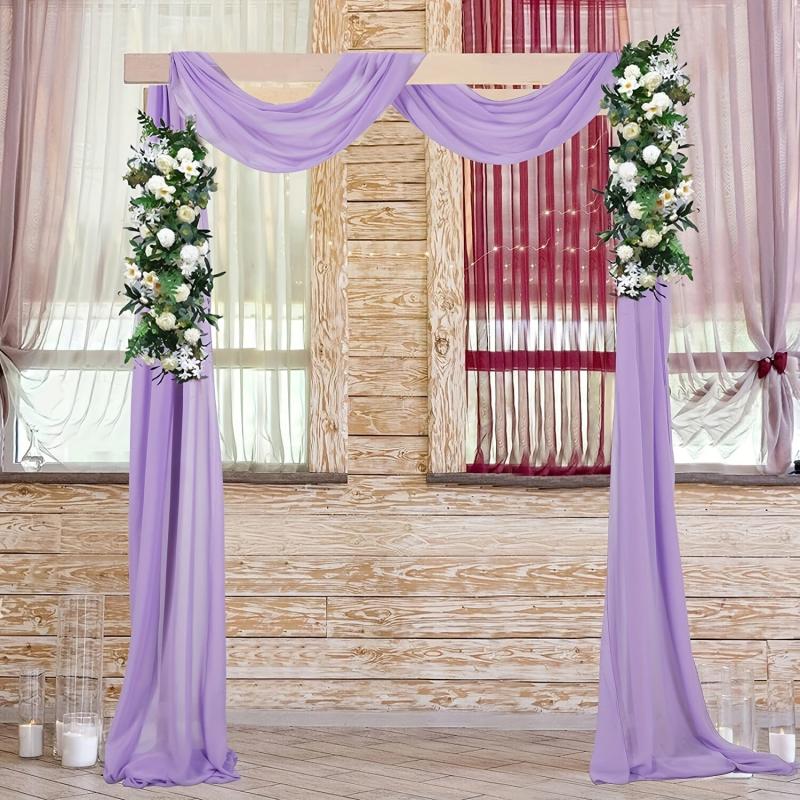 18FT Lavender Wedding Arch Drapes Chiffon Fabric Voile Decoration