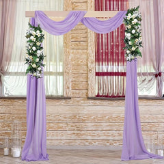 18FT Lavender Wedding Arch Drapes Chiffon Fabric Voile Decoration