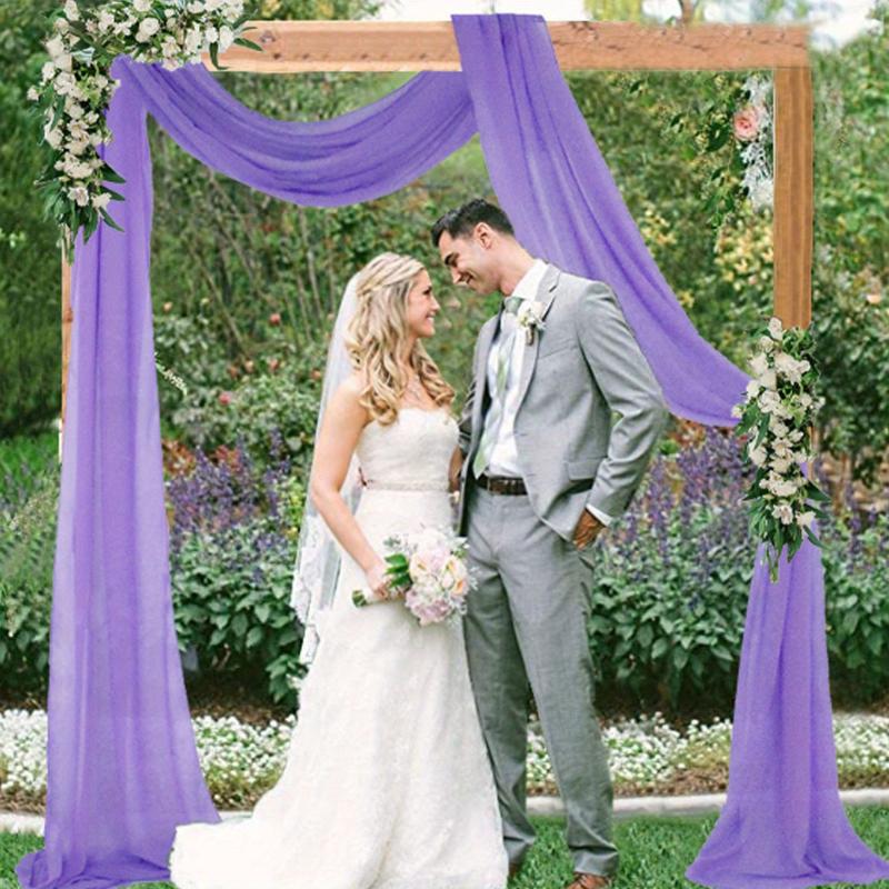 18FT Lavender Wedding Arch Drapes Chiffon Fabric Voile Decoration